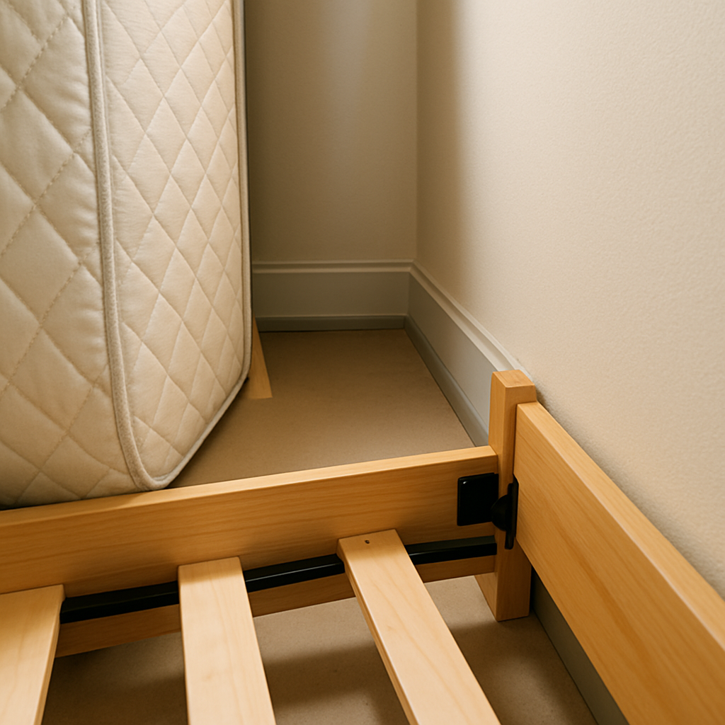 Матрас отодвинут от стены для обработки